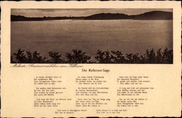 Ak Gremsmühlen Malente in Ostholstein, Die Kellersee Sage, Kellersee