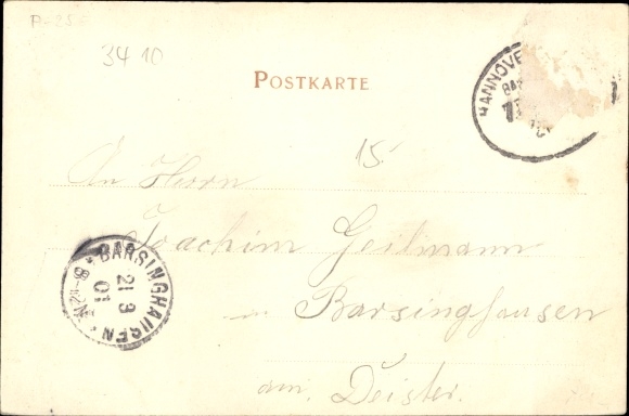 Postcard Northeim in Lower Saxony, market square, observation tower, post office