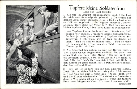 Song Postcard brave little soldier&#39;s wife, Carl Sträßer, German Wehrmacht