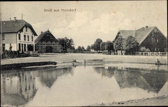 Postcard Hoisdorf in Schleswig Holstein, restaurant, water game