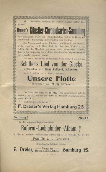 Liebig pictures newspaper advertising Dreser issue 11, volume 10, 1905