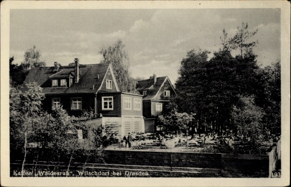 Postcard Wilschdorf Dürrröhrsdorf Dittersbach in Saxony, coffee Waldesruh