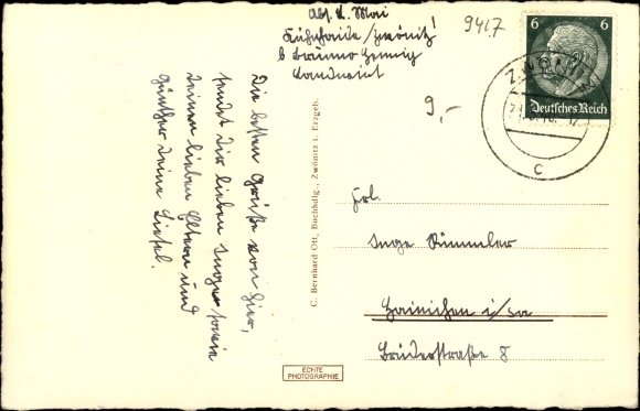 Postcard Zwönitz in the Erzgebirge of Saxony, Kirchstrasse