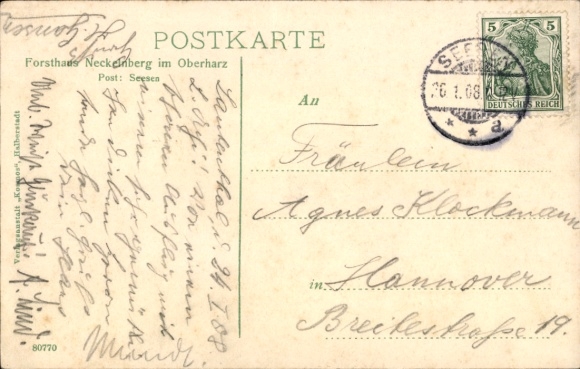 Postcard Seesen in Lower Saxony, Forsthaus Neckelnberg