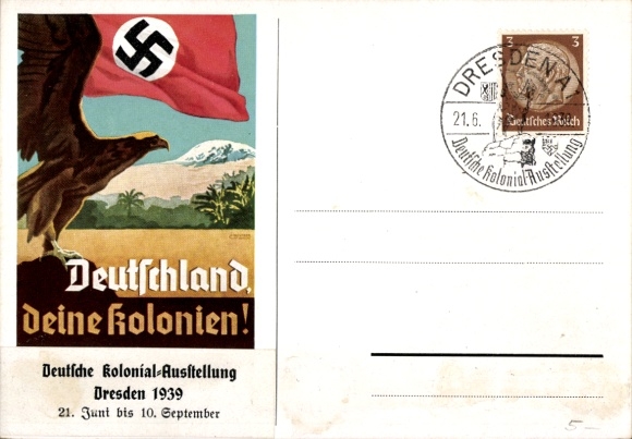 KP Niemcy, wasze kolonie, orzeł, Stowarzyszenie Kolonialne Rzeszy Drezno 1938