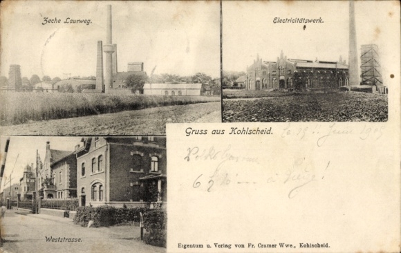 KP Kohlscheid Herzogenrath Nadrenia Północna-Westfalia, kopalnia Laurweg, elektrownia, Weststraße