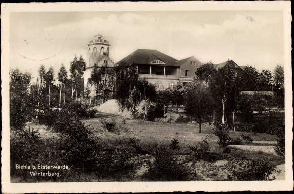 PC Biehla Elsterwerda in Brandenburg, view of the Winterberg, accommodation house