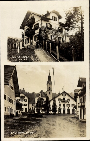 Ak Bad Kohlgrub in Opper-Beieren, Villa Stückl, huisnr. 6B, Marktplein
