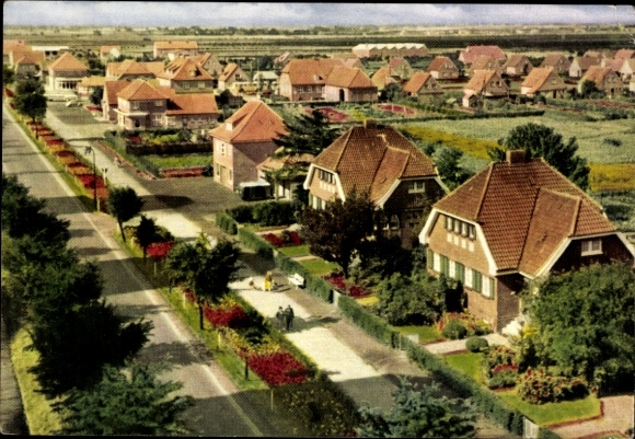 Postcard Wiesmoor in East Frisia, residential area, main street, surroundings