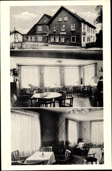 Postcard Hademarschen in Holstein, Hadenfeldt&#39;s restaurant, interior