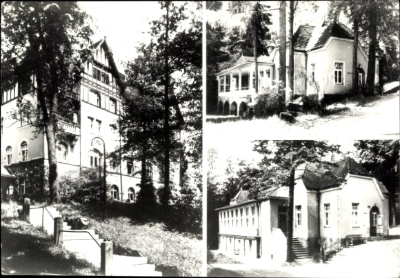 Postcard Hohwald Neustadt in Saxony, District Clinic for Rehabilitation
