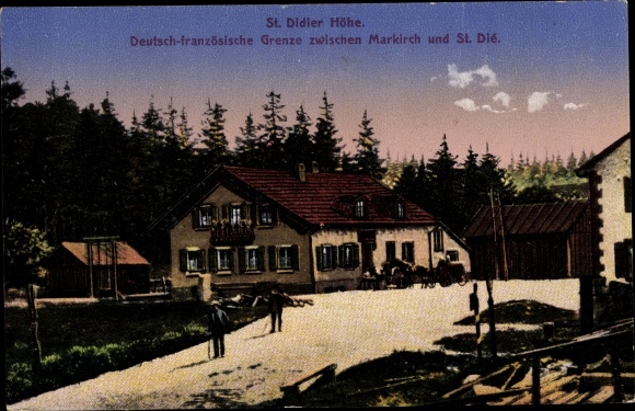 Postcard Haut Rhin, St. Didierhöhe, German French border between Markirch and St. Die
