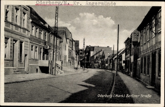 Postcard Oderberg in the district of Barnim, Berliner Strasse