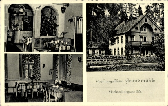 Ak Marktschorgast in het Fichtelgebergte, restaurant Grundmühle
