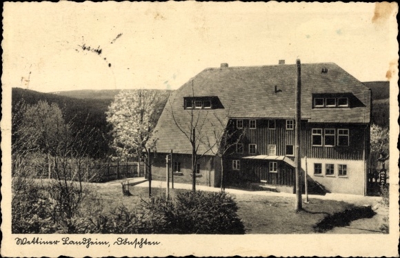 Postcard Dönschten Dippoldiswalde in the Ore Mountains, view of the Wettin country home
