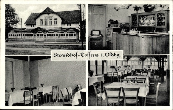 Postcard Tossens Butjadingen Wesermarsch, Strandhof, interior view