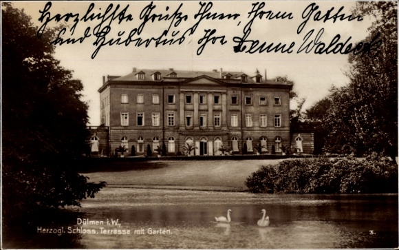 KP Dülmen w Münsterland Westfalia, zamek książęcy, taras, ogród