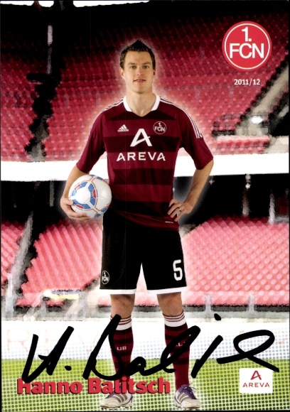 Autograph card footballer Hanno Balitsch, 1. FC Nuremberg, autograph