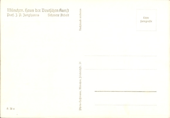 Artist Postcard Junghanns, JP, Heavy Work, HDK K 38 a