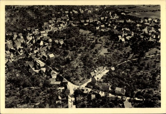 Postcard Kieselbronn in Baden, aerial photograph