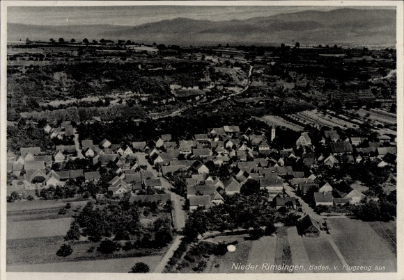 Postcard Niederrimsingen Breisach am Oberrhein, aerial photograph