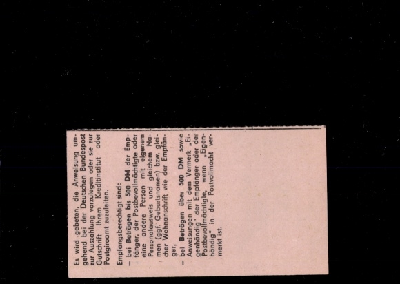 Michel No. 3347 (2) on postal order recipient section