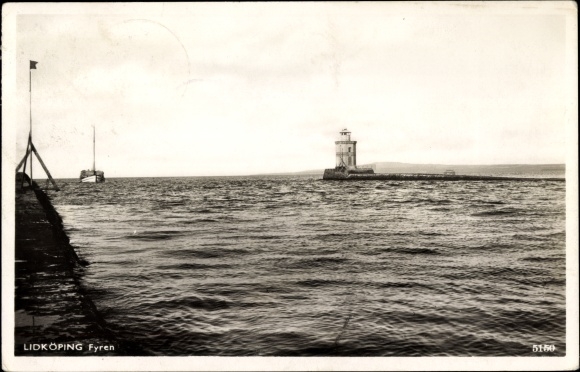 Postcard Lidkoping Sweden, Fyren, Lighthouse