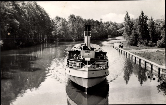 Postcard Altruppin Neuruppin in Brandenburg, steamer on the Rhin Canal