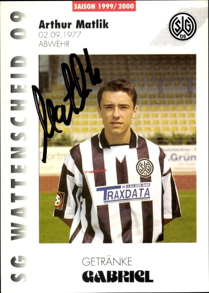 Autograph card footballer Arthur Matlik, SG Wattenscheid 09, autograph