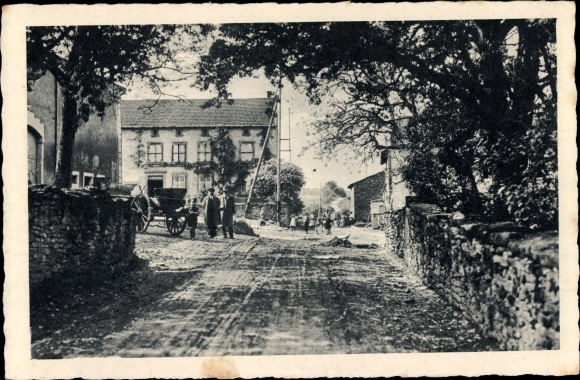 Postcard Leidingen Wallerfang in Saarland, former German-French border road