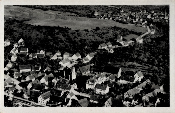 Postcard Wernau am Neckar, aerial photograph