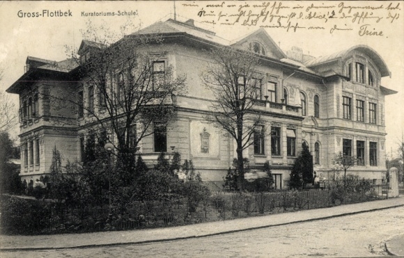 Postcard Hamburg Altona Groß Flottbek, Board of Trustees School