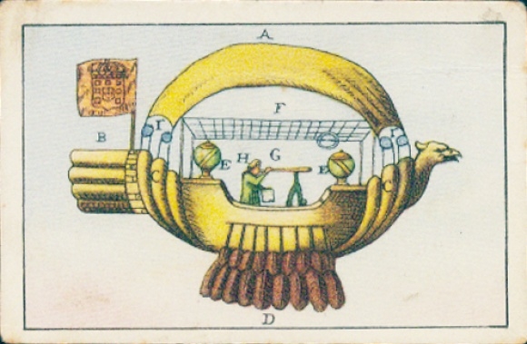 Collector's card The Conquest of the Air, Part I No. 5, Gousmao, Airship Passarola