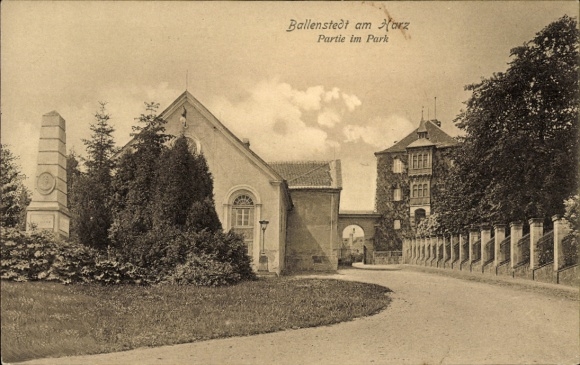 Ak Ballenstedt im Harz, Park
