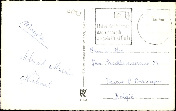 Postcard Dorsten in Westfalen, office building, Kolpinghaus, lock, waterfront, Lippe side canal