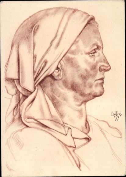 Artist PC Willrich, Wolfgang, forester&#39;s wife from Buchenland, Romania, VDA P 14 No. 21