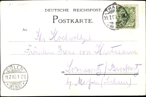 litho Thale im Harz, Hexentanzplatz, Hirschgrund, eigenaar L. Schmid