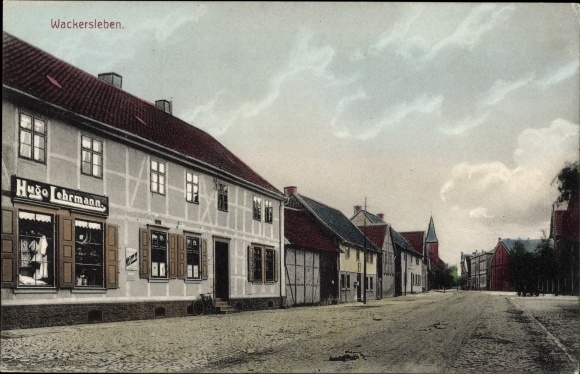 PC Wackersleben in Saxony Anhalt, street section, business Hugo Lehrmann