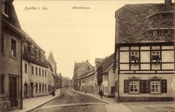 Ansichtkaart Hartha in Saksen, Albertstrasse
