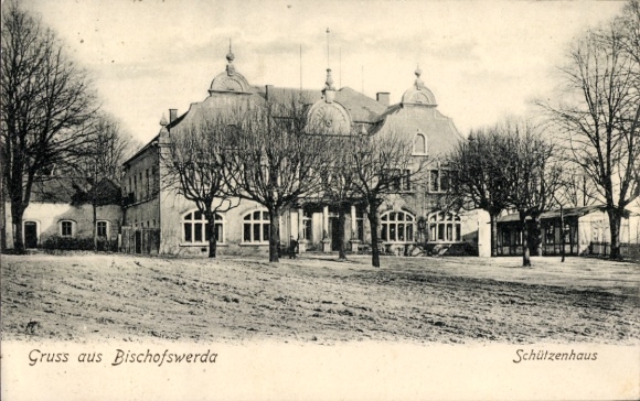 Postcard Bischofswerda in Saxony, Schützenhaus, Greetings from Bischofswerda