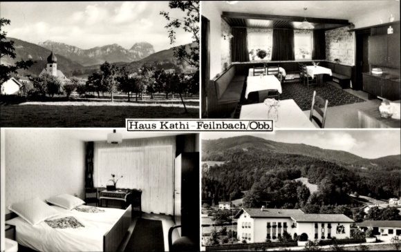 Postcard Bad Feilnbach in Obb., Gasthof Kathi Heiß, Wendelstein