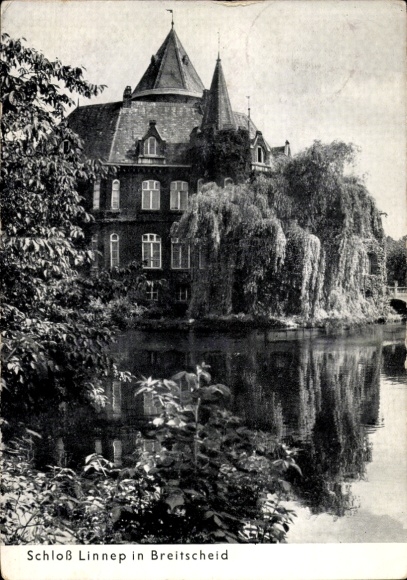 Postcard Breitscheid Ratingen, Castle Linnep