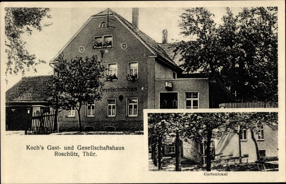 KP Roschütz Gera w Turyngii, zajazd i dom socjalny Kocha, restauracja ogrodowa