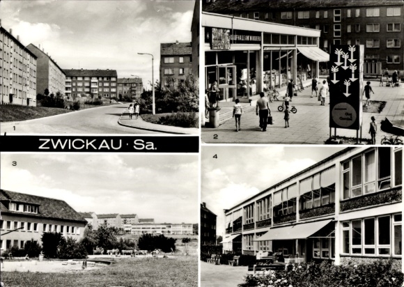 KP Zwickau, dom towarowy, żłobek Otto-Grotewohl-School, przedszkole, żłobek Eschenweg