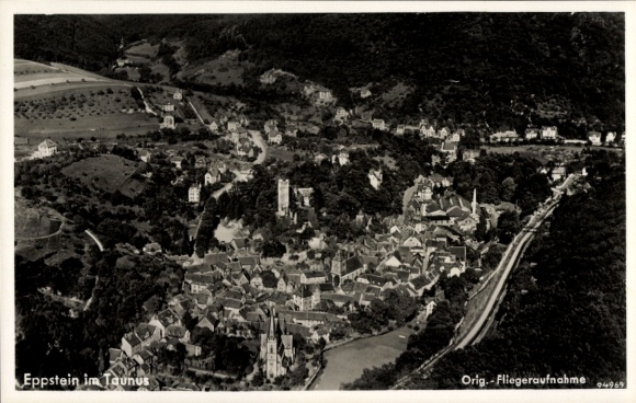 Postcard Eppstein im Taunus, aerial photograph
