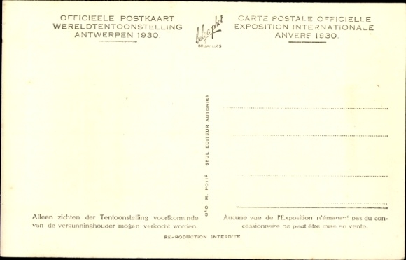 Postcard Antwerp East Flanders, World Exhibition 1930, the British Pavilion