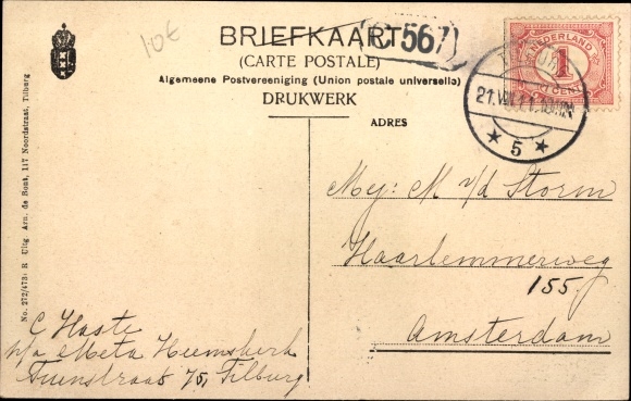 Ak Tilburg Noord-Brabant Nederland, Villa's Spoorlaan