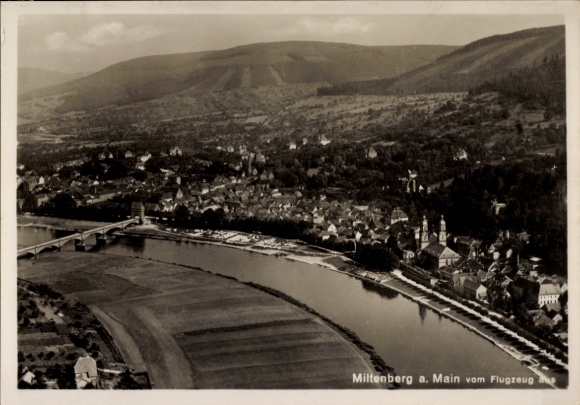Postcard Miltenberg am Main Unterfranken, aerial photograph