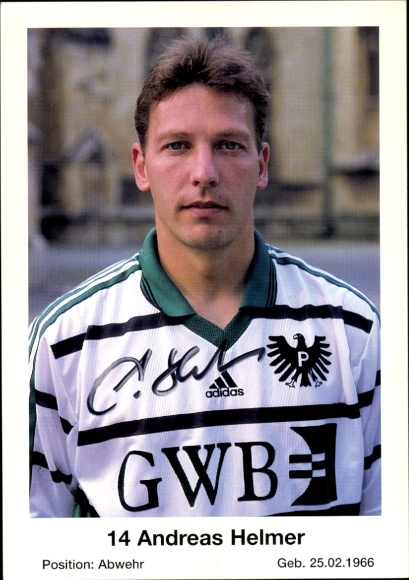 Autogrammkarte Fußballer Andreas Helmer, Preußen Münster, Autogramm