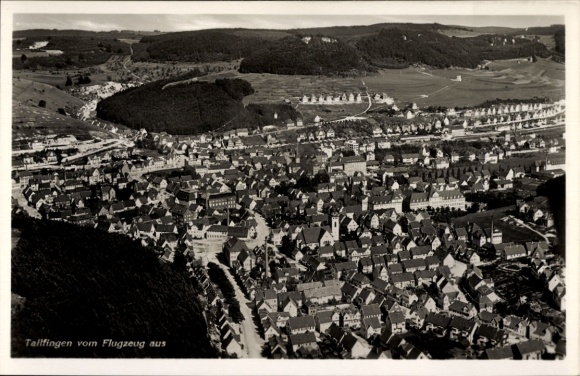 Postcard Tailfingen Albstadt in the Zollernalb district, aerial photograph